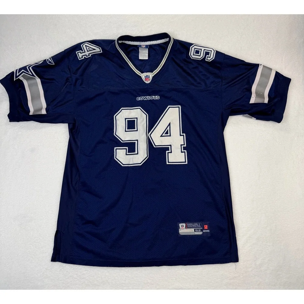Reebok Dallas Cowboys DeMarcus Ware 94 NFL Jersey Navy Blue Mens Size 52 Large